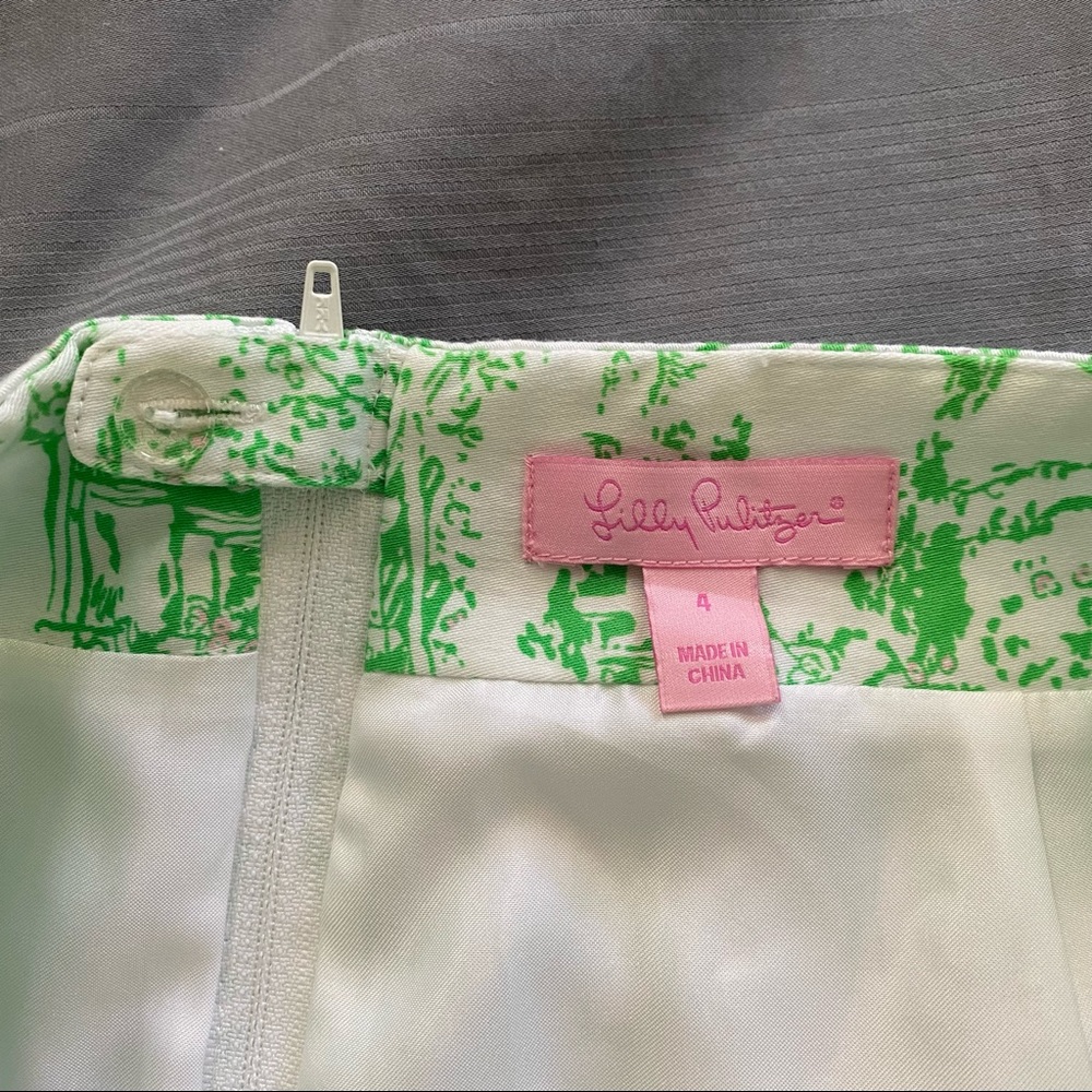Lilly Pulitzer Green and White Lined Cotton Skirt - size 4 - Picture 3 of 6